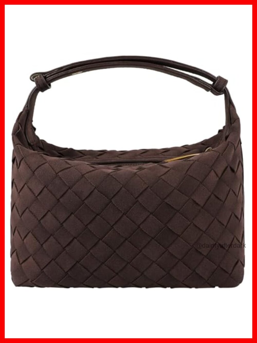 Faux Suede Woven Hobo Handbag Small Shoulder Bag Mini Purse
